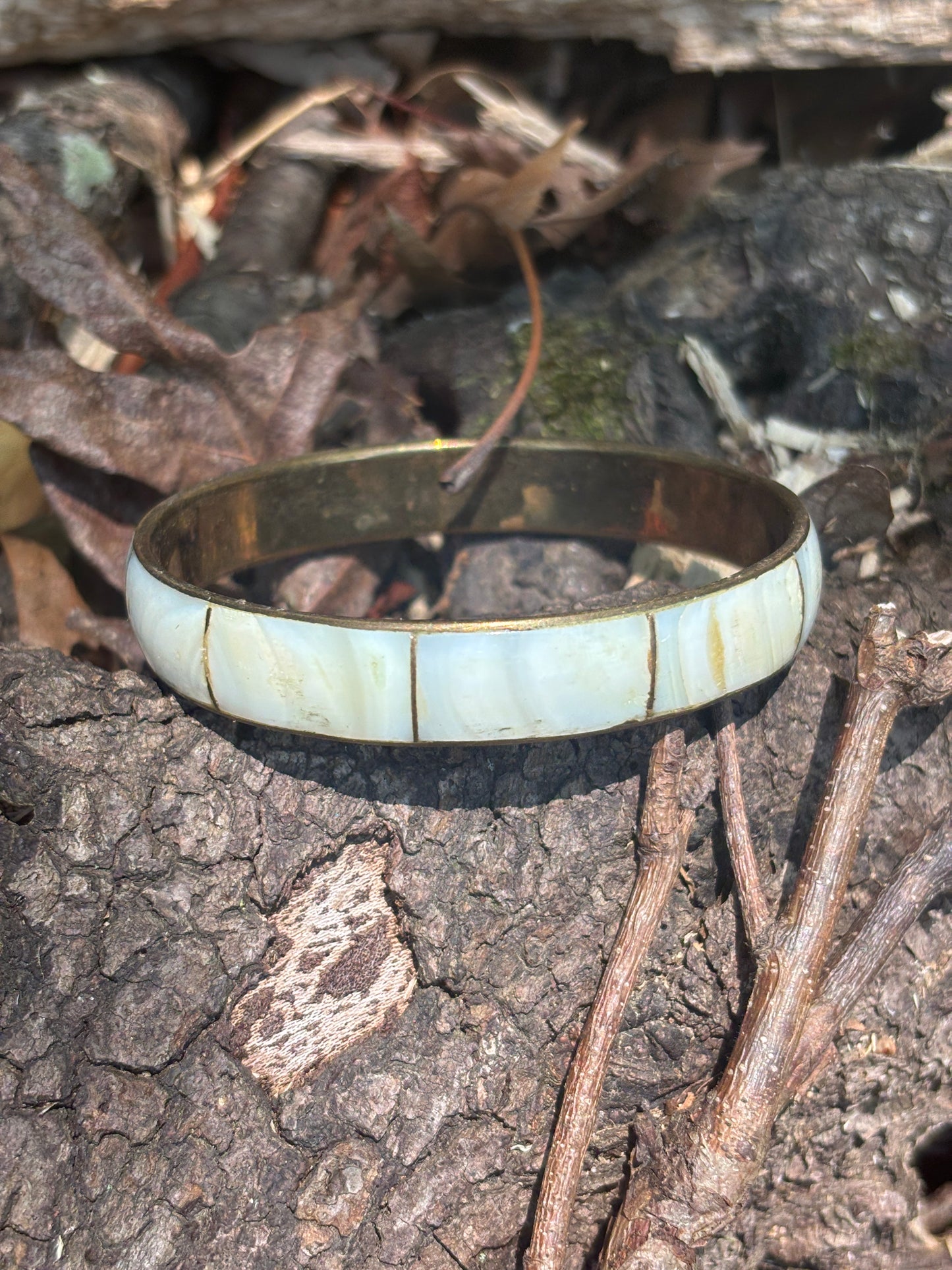 Stone filled Bronze Bangle